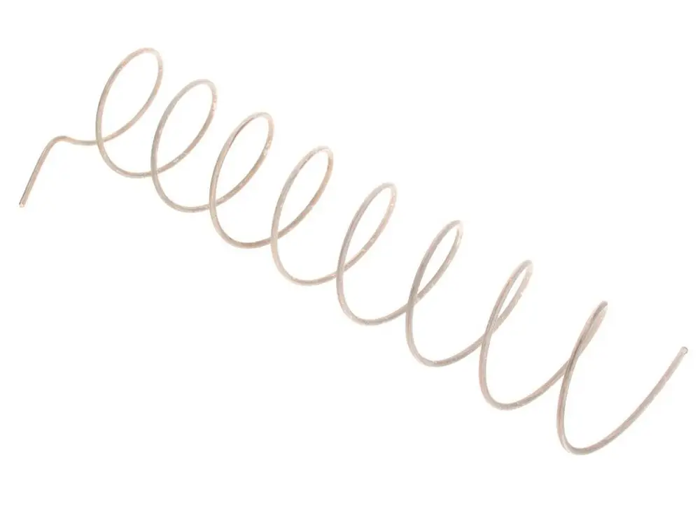 Feder von Bosch in spiraliger Form, gefertigt aus metallischem Material, auf weißem Hintergrund.